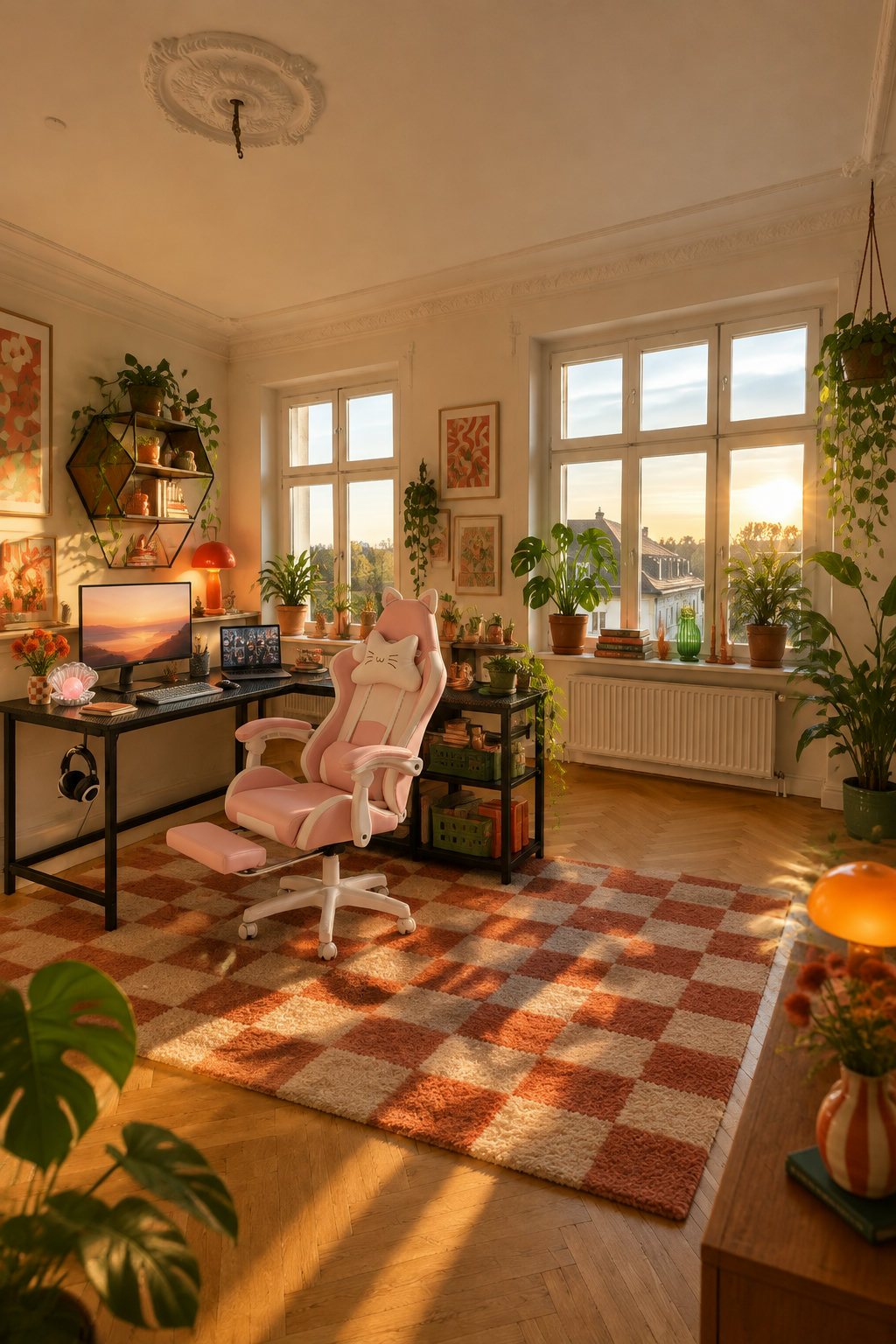 Homeoffice im Stil Farbenfroh Vintage